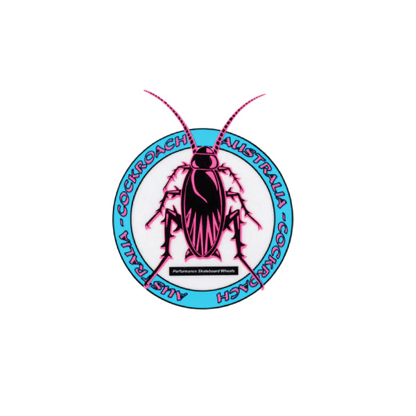 Cockroach Wheels Sticker Blue/Pink