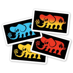 Black Label Sticker Elephant Block