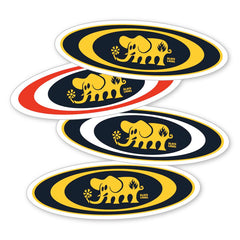Black Label Sticker Oval Elephant