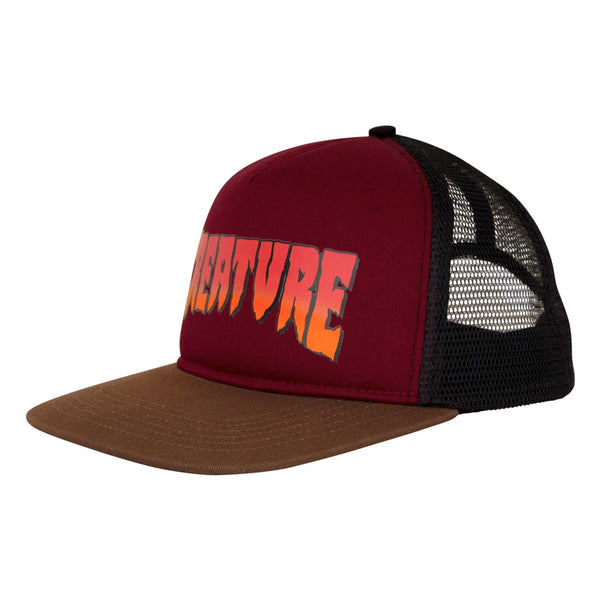 Creature Cap Logo Mesh Trucker Burgundy