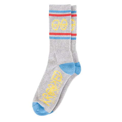 Krooked Socks Eyes Heather/Yellow/Blue/Red