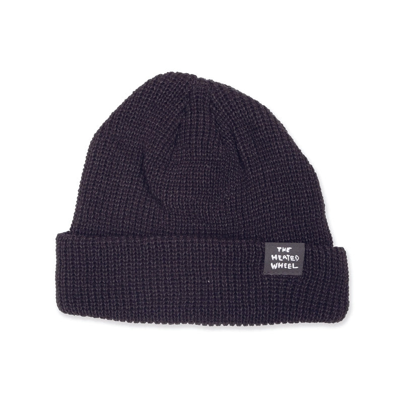 Heated Wheel Beanie Stacked Black