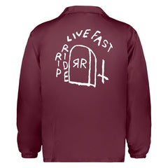 Ripride Skateshop Coach Jacket GG Tattoo Maroon