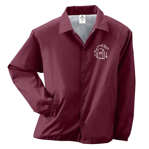 Ripride Skateshop Coach Jacket GG Tattoo Maroon