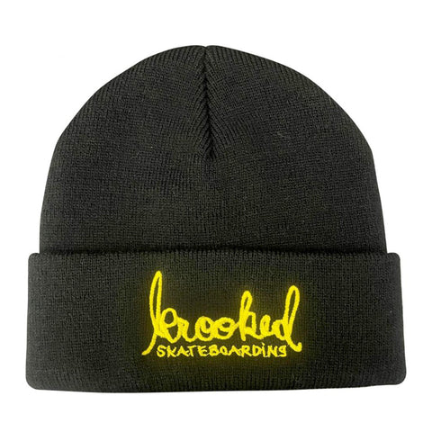 Krooked Beanie Skript Black/Yellow