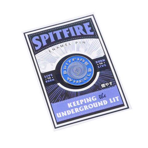 Spitfire Wheels Lapel Pin Blue Swirl